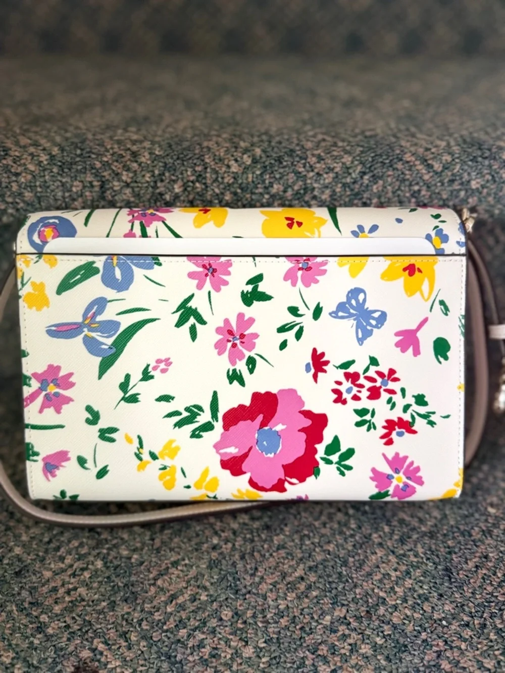 Kate Spade White Floral Crossbody & Matching Slide Sandals‎ 8.5